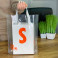 Loop Handle plastic bag 30x35(+3)cm, 60 μm, LDPE, transparent, white