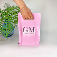 Die Cut Handle plastic bag for privat-label  20x30cm, 51 μm, pink, LDPE