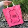 Loop Handle plastic bag 30x30(+3)cm, 60 μm, LDPE, pink, white 