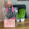 Loop Handle plastic bag 30x35(+3) cm, 60 μm, LDPE, transparent, pink