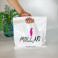 Die Cut Handle plastic bag for privat-label 30x30 cm, 60 μm, white, LDPE