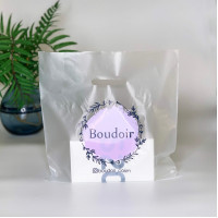 Die Cut Handle plastic bag for privat-label 30x30cm, 51 μm, transparent, MDPE/HD