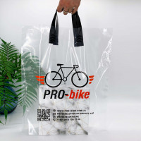 Loop Handle plastic bag 40x45(+3) cm, 60 μm, LDPE, transparent, black