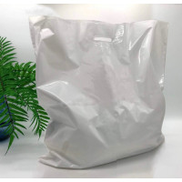 Die Cut Handle plastic bag for privat-label 60x60(+4) cm, 60 μm, white, LDPE